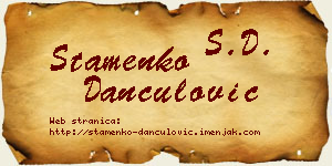 Stamenko Dančulović vizit kartica